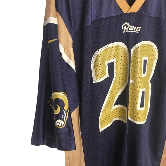 St Louis Rams Jersey Mens Large NFL Football Marshall Faulk 28 Nike 2000s - Picture 12 of 15